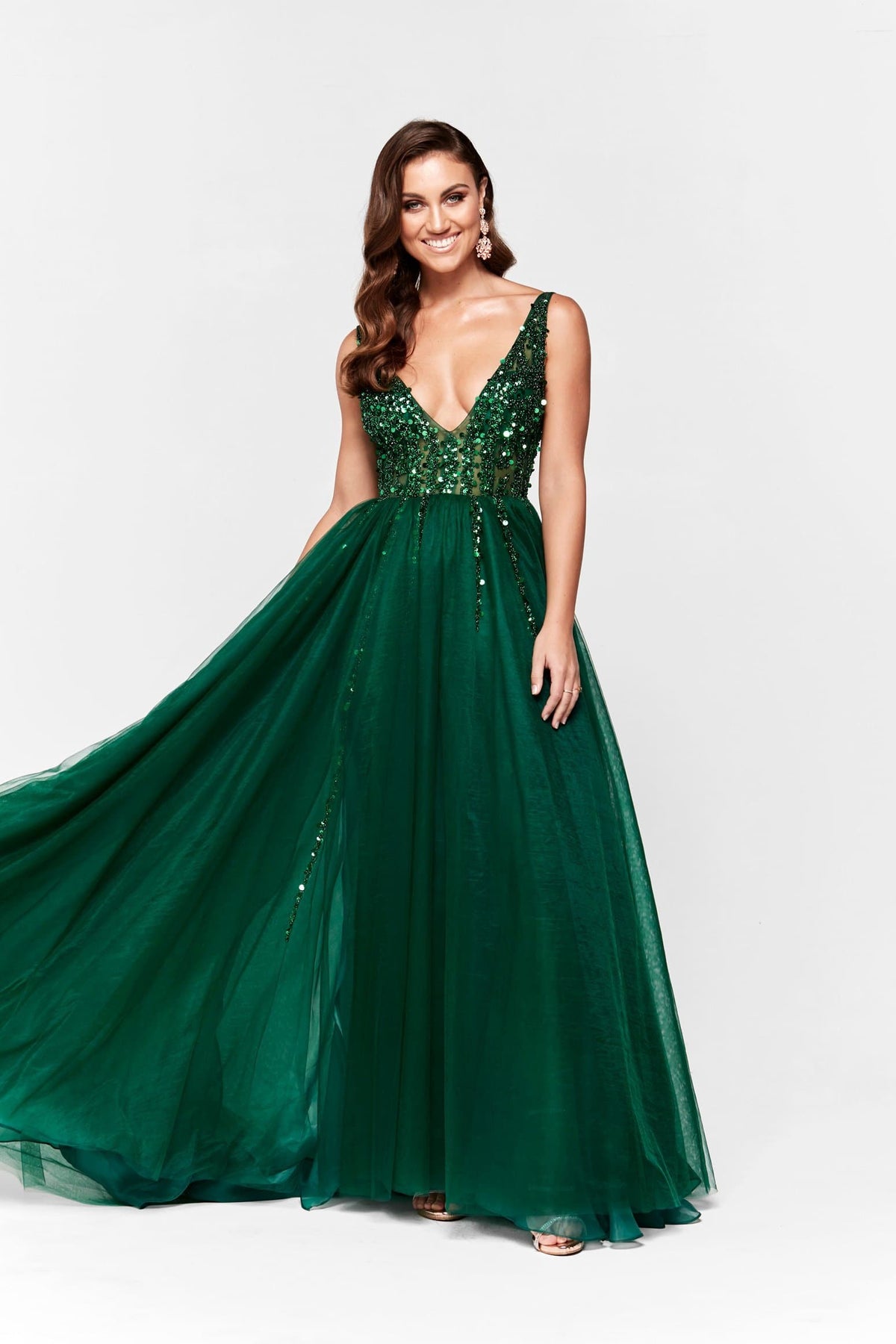 A☀N Princessa - Emerald Tulle Gown with ...